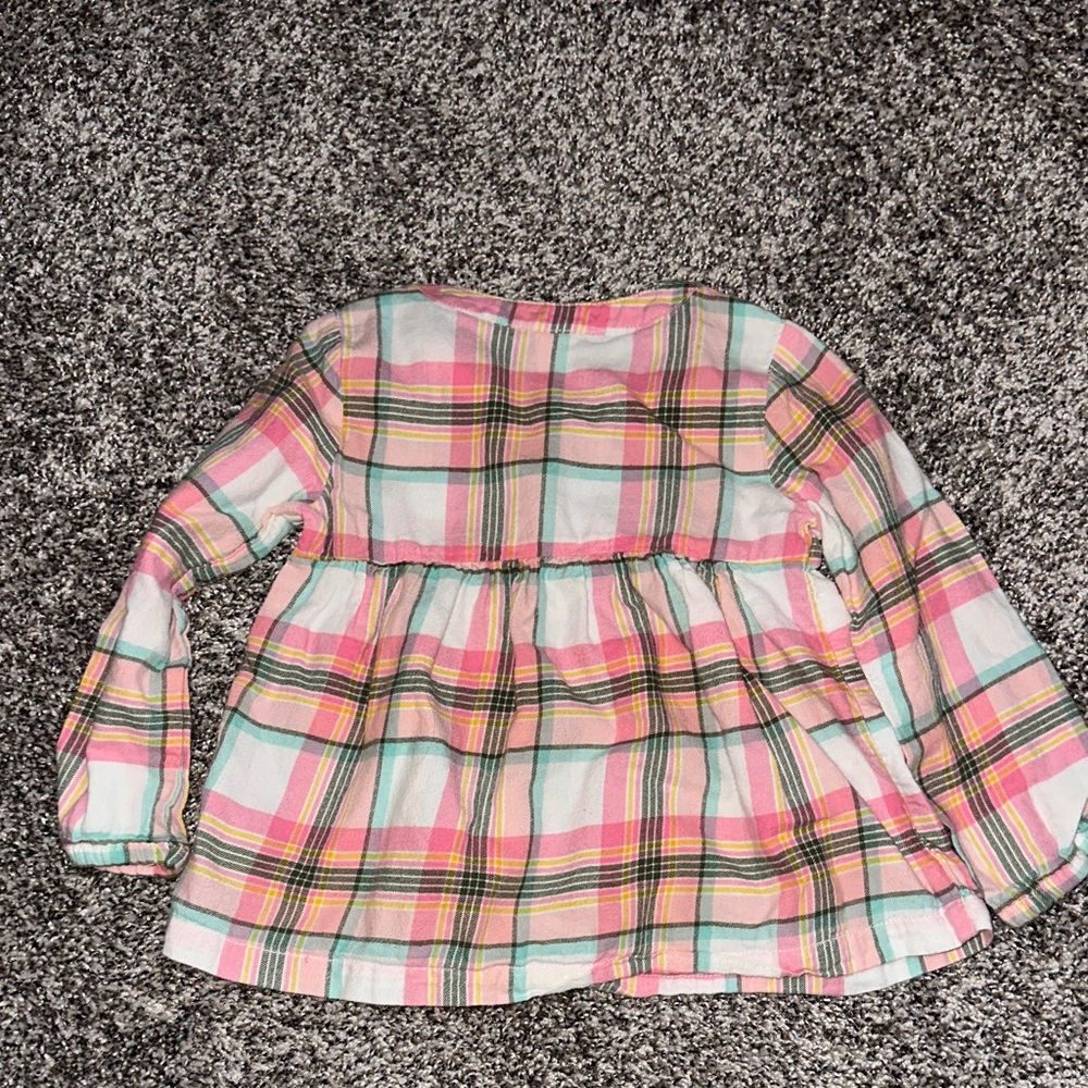 Carter's Pink and Green Plaid Baby Shirt & Matching Green Pants - Picture 8 of 14